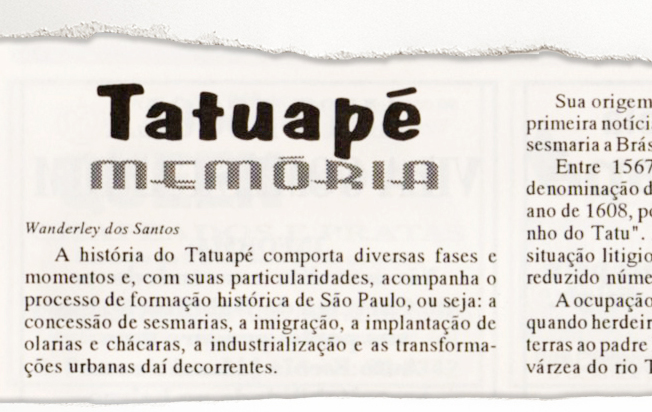 Alô Tatuapé há 25 anos: Tatuapé memória