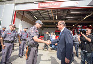 Governador Geraldo Alckmin, entrega a nova sede do 39º Batalhão de Polícia Militar Metropolitano (39º BPM/M) e do Posto de Bombeiros Águia de Haia. Foto: Daniel Guimarães/A2img