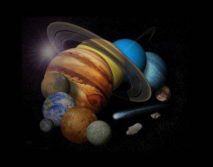 Montagem dos planetas do Sistema Solar. Créditos: NASA / JPL