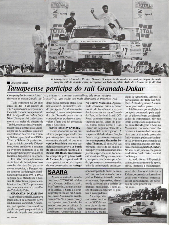 Memória Alô Tatuapé – Rali Granada-Dakar