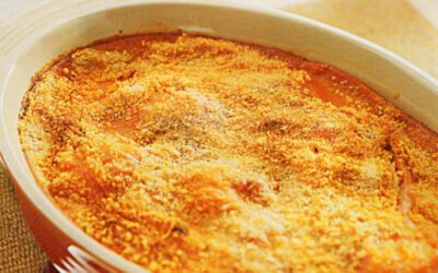 Camarão gratinado com requeijão