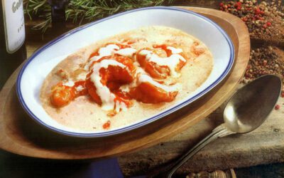 Camarões ao requeijão e molho italiano