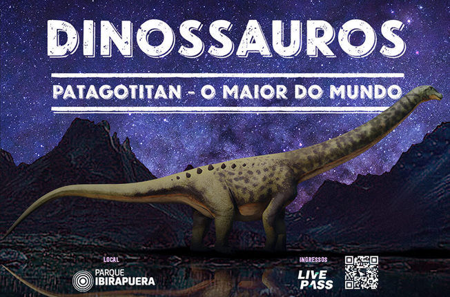 Exposição Dinossauros Patagotitan no Parque Ibirapuera