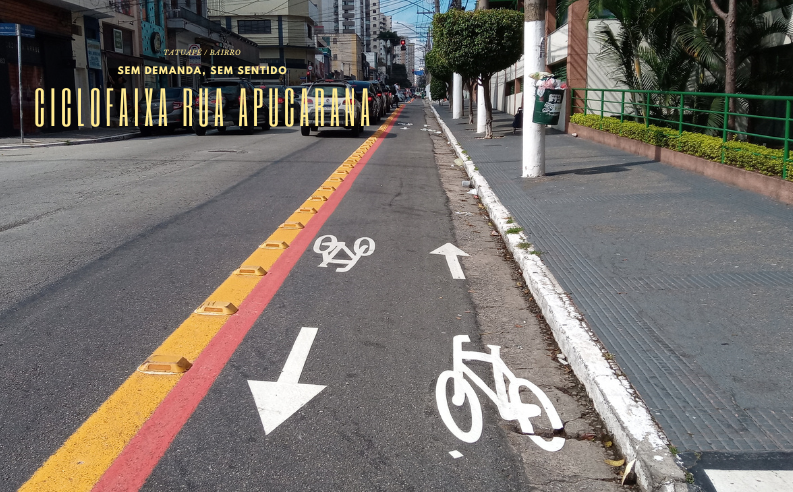 Tatuapé: ciclofaixa na Rua Apucarana, sem demanda e sem sentido