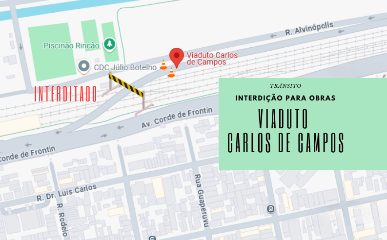 Viaduto Carlos de Campos na Penha será interditado para obras