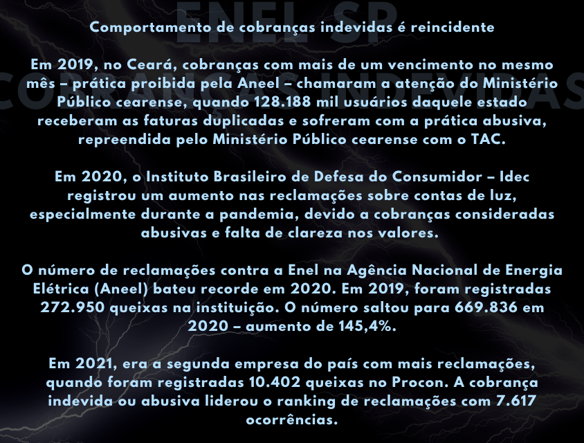 Sem recursos para atingir os canais da Enel SP a população recorre aos portais de defesa dos consumidores