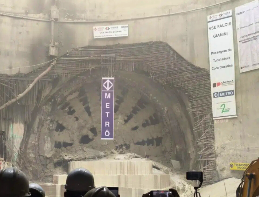 Tatuzão conclui primeira fase de escavação na expansão da Linha 2-Verde do Metrô