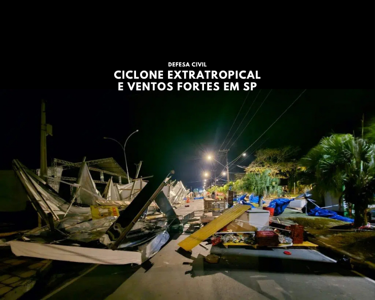 Ciclone extratropical e ventos com mais de 100 km/h causam prejuízos em SP