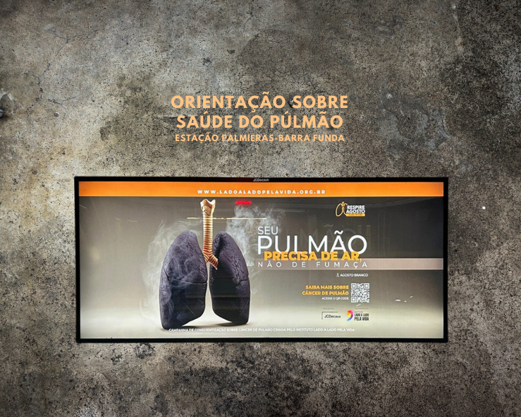 Estação Palmeiras-Barra Funda recebe ação de orientação sobre o câncer de pulmão nesta quarta-feira