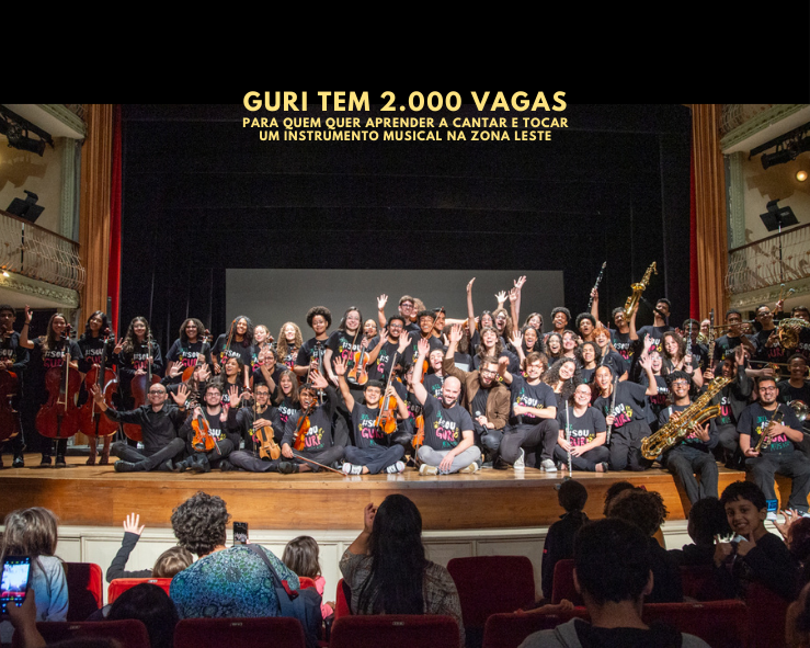 GURI tem 2.000 vagas na zona leste para quem quer aprender a cantar e tocar um instrumento musical