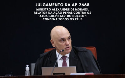 Ministro Alexandre de Moraes, relator da Ação Penal contra os ‘atos golpistas’ do Nucleo 1 condena todos os réus