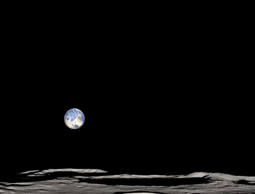 Iluminação do Polo Sul Lunar com a Terra e o Sol