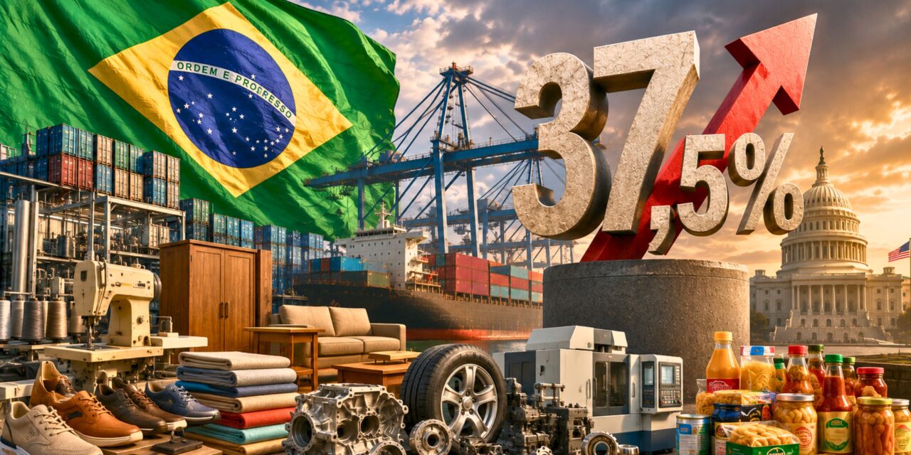 Sobretaxa comercial dos Estados Unidos eleva tarifa combinada sobre produtos brasileiros a 37,5%