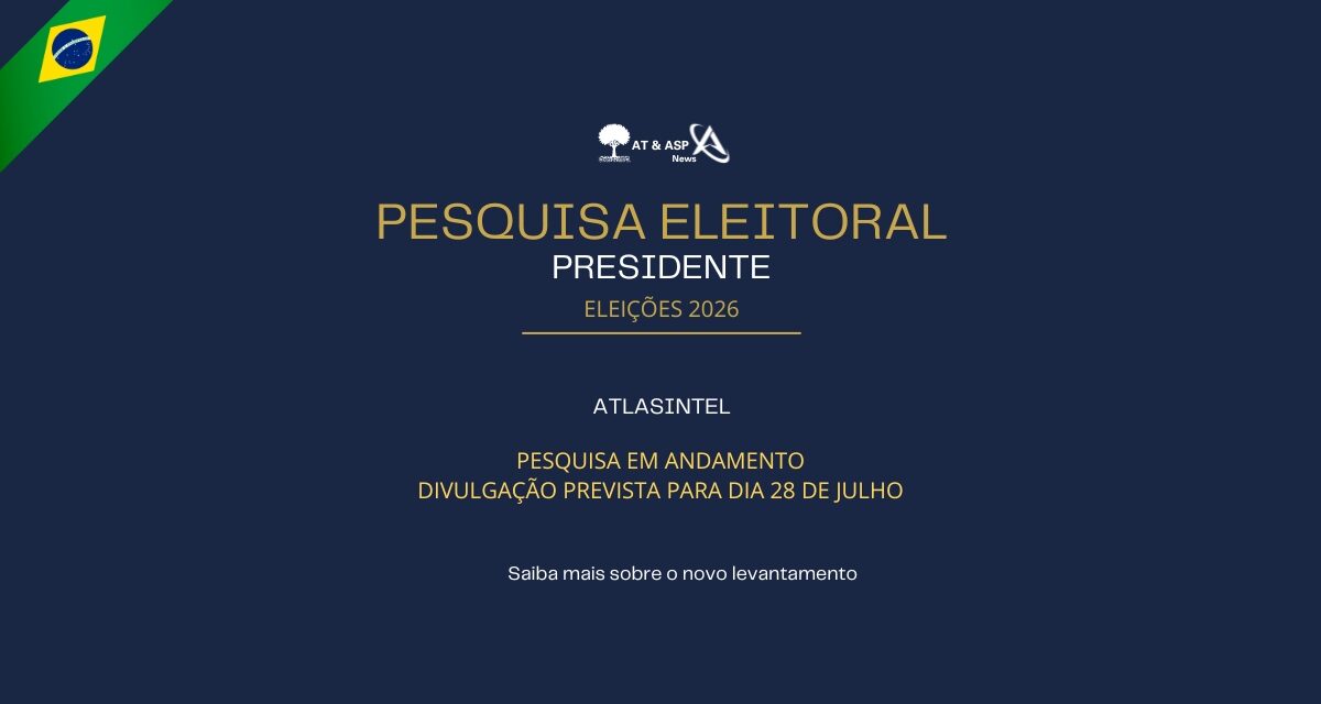 AtlasIntel registra nova pesquisa eleitoral para a Presidência com divulgação prevista para o dia 28