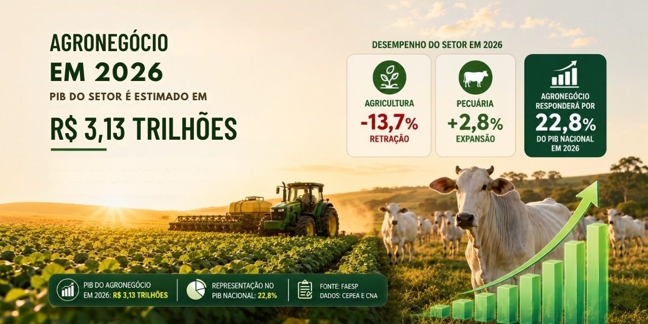 Agronegócio em 2026: PIB do setor é estimado em R$ 3,13 trilhões