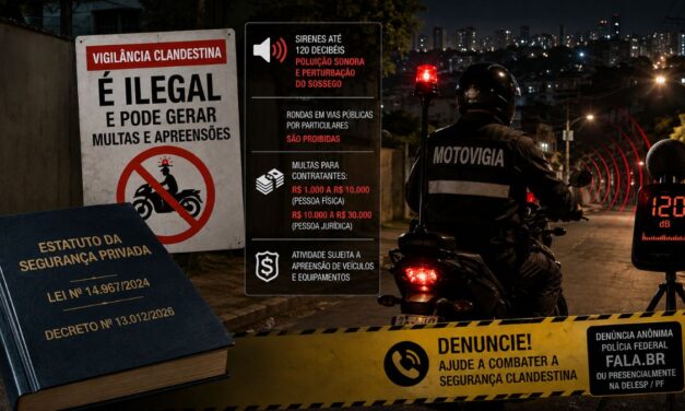 Contratação de motovigias irregulares em via pública pode gerar multas, diz PF