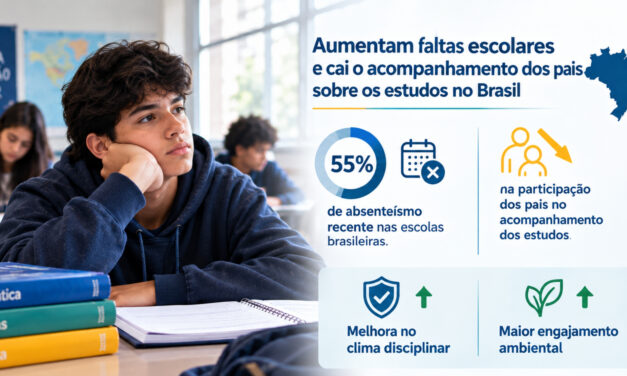 Aumentam faltas escolares e cai o acompanhamento dos pais sobre os estudos no Brasil